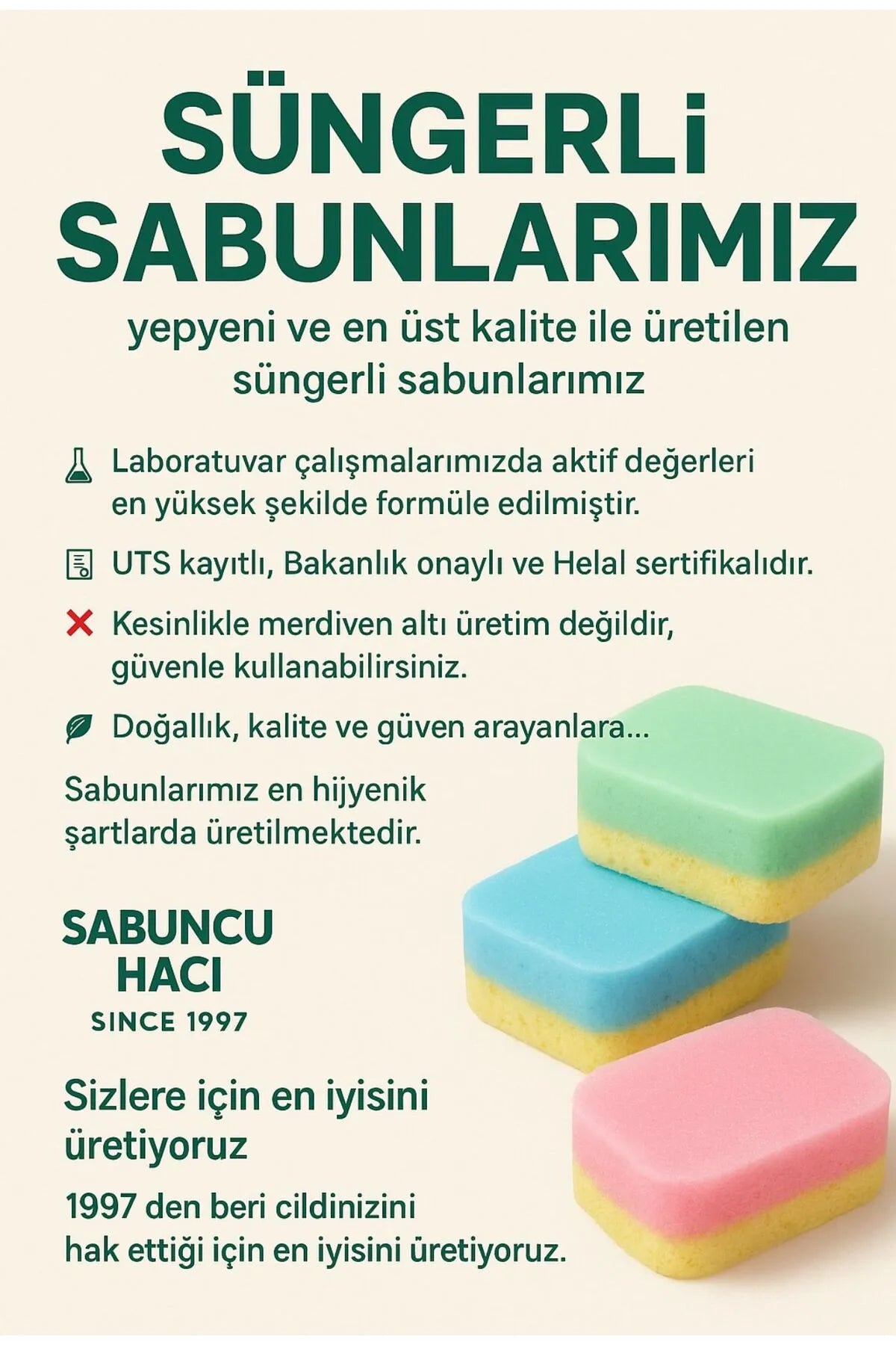 Aloeveralı Doğal Süngerli Sabun – 130-140 g