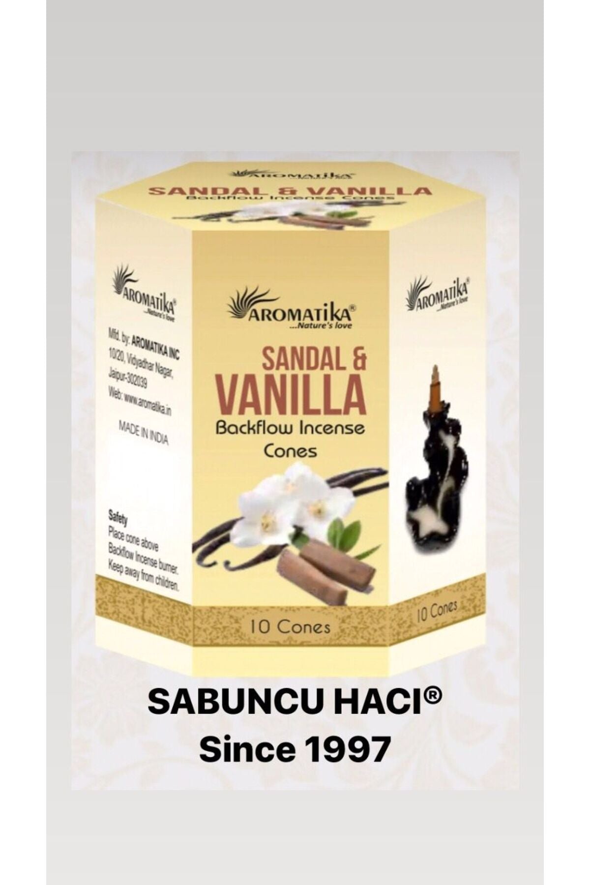 Sandal Vanilla/ 10 Adet Geri Akışlı Tütsü Backflow Cones 10 PCS Geri Akış Tütsü