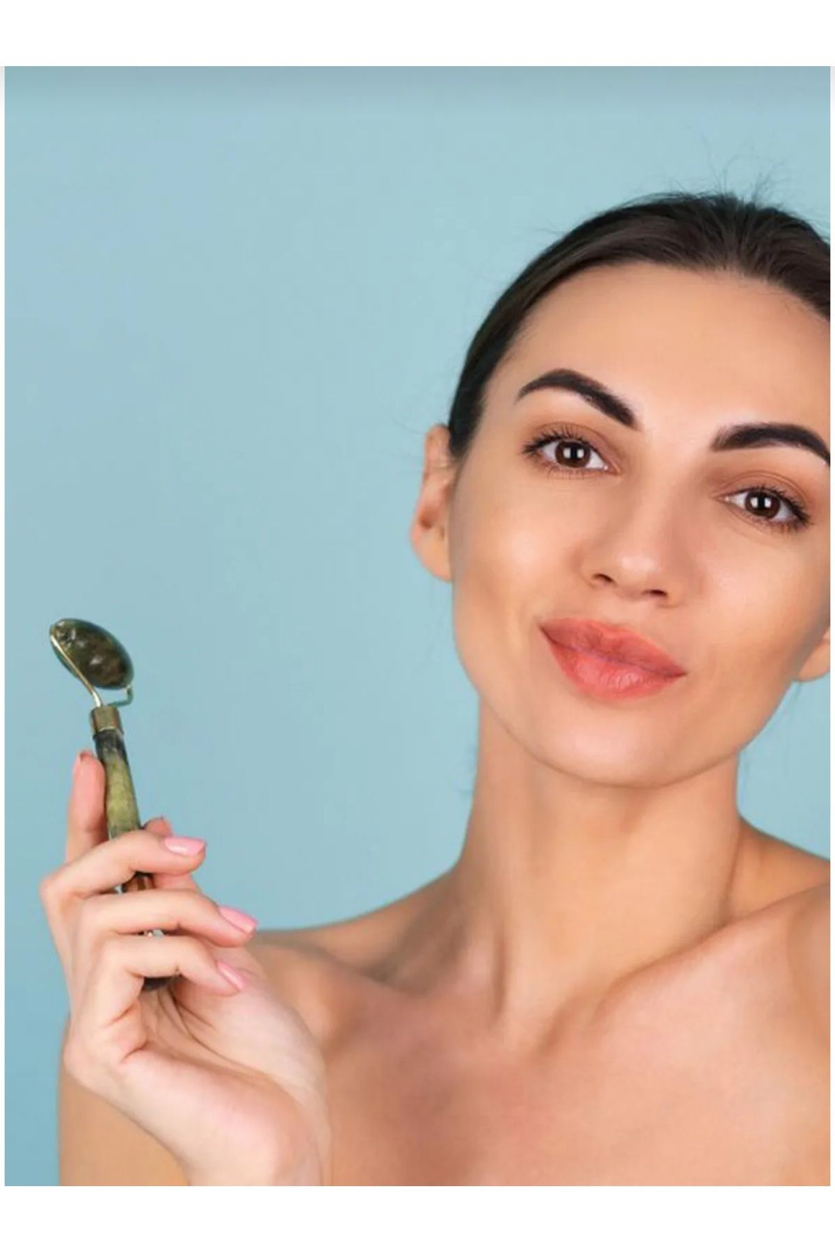 Gua Sha Massageset mit Jadesteinroller und Herz- & Steinmassagetool für die Gesichtsmassagepflege Premium