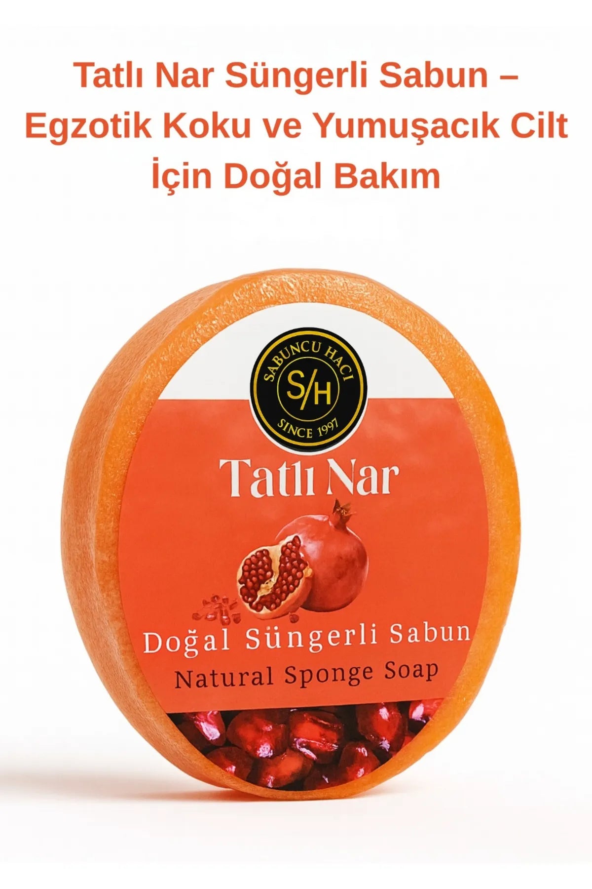 Tatlı Nar Özlü Doğal Süngerli Sabun – 130-140 g