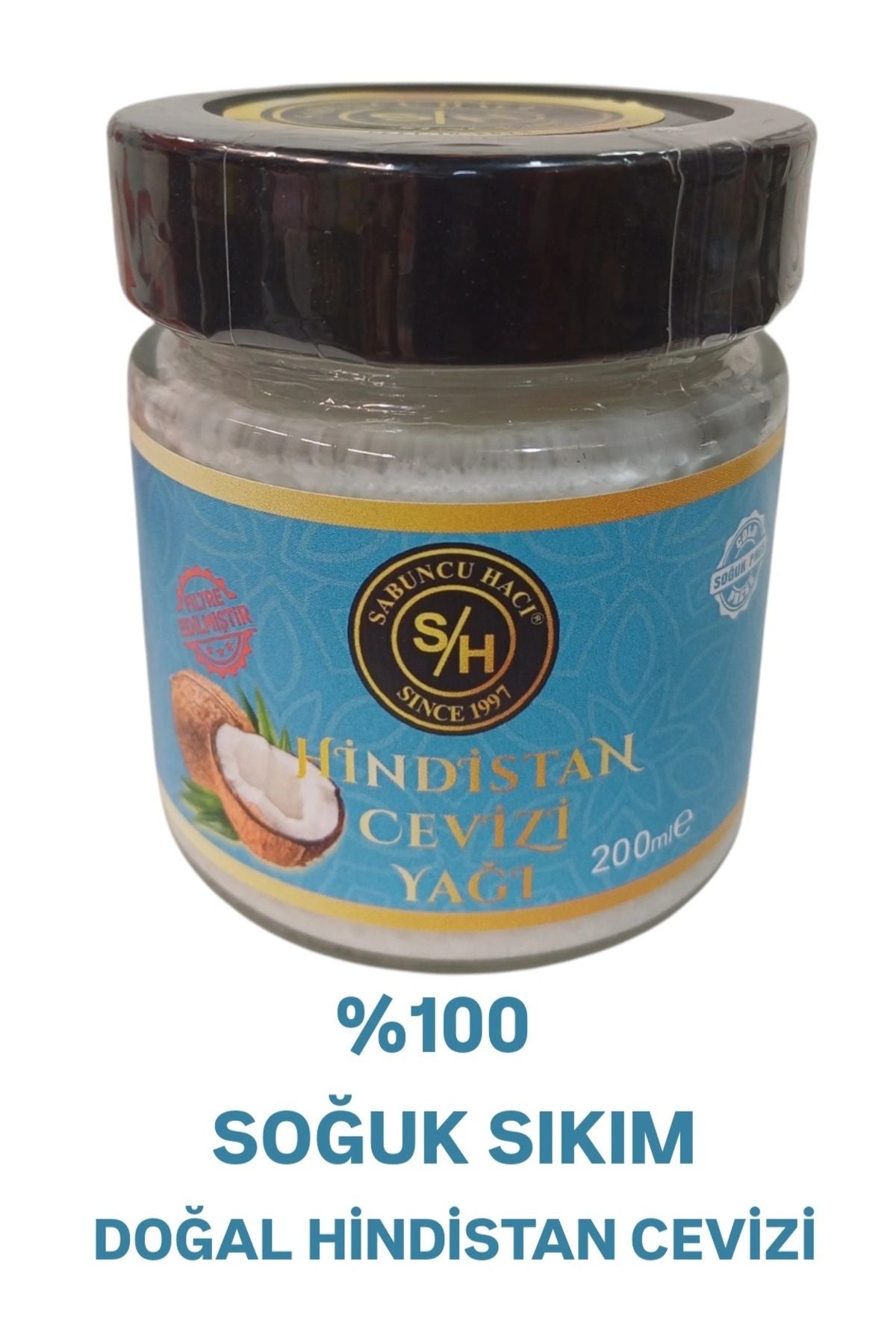 Hindistan Cevizi Yağı - %100 Doğal Soğuk Sıkım (200 ml)