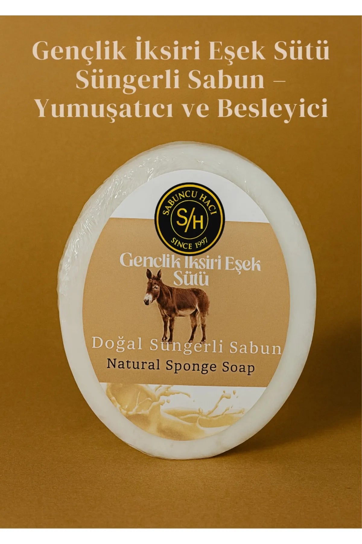 Sabuncu Hacı Eşek sütü ( Batık Ve Çilek Bacak Onarımına Yardımcı ) Doğal Süngerli Sabun 130-140 gr