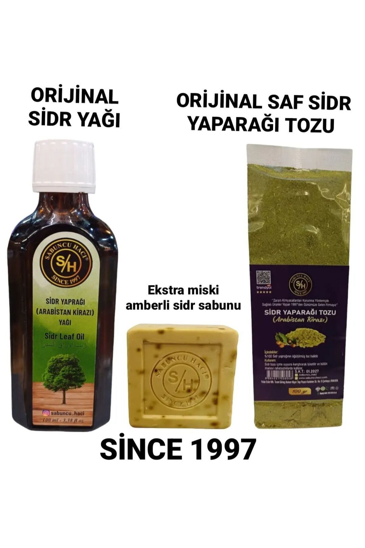 Es-Sidre Orijinal Sidr (Sidir) Yağı - Sidr (Arabistan Kirazı Yaprağı Tozu) ve Miski Amberli