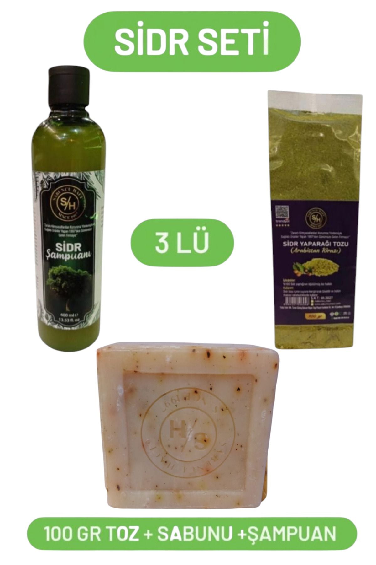 Sidr-Set Original Sidr-Seife + 400 ml Sidr-Shampoo + 100 gr Sidr-Pulver Spirituell wirksames Therapie-Set