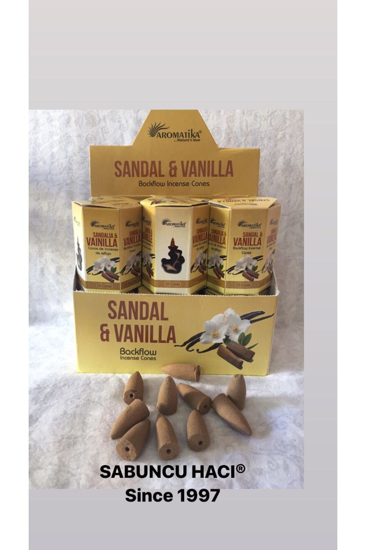 Sandal Vanilla/ 10 Adet Geri Akışlı Tütsü Backflow Cones 10 PCS Geri Akış Tütsü