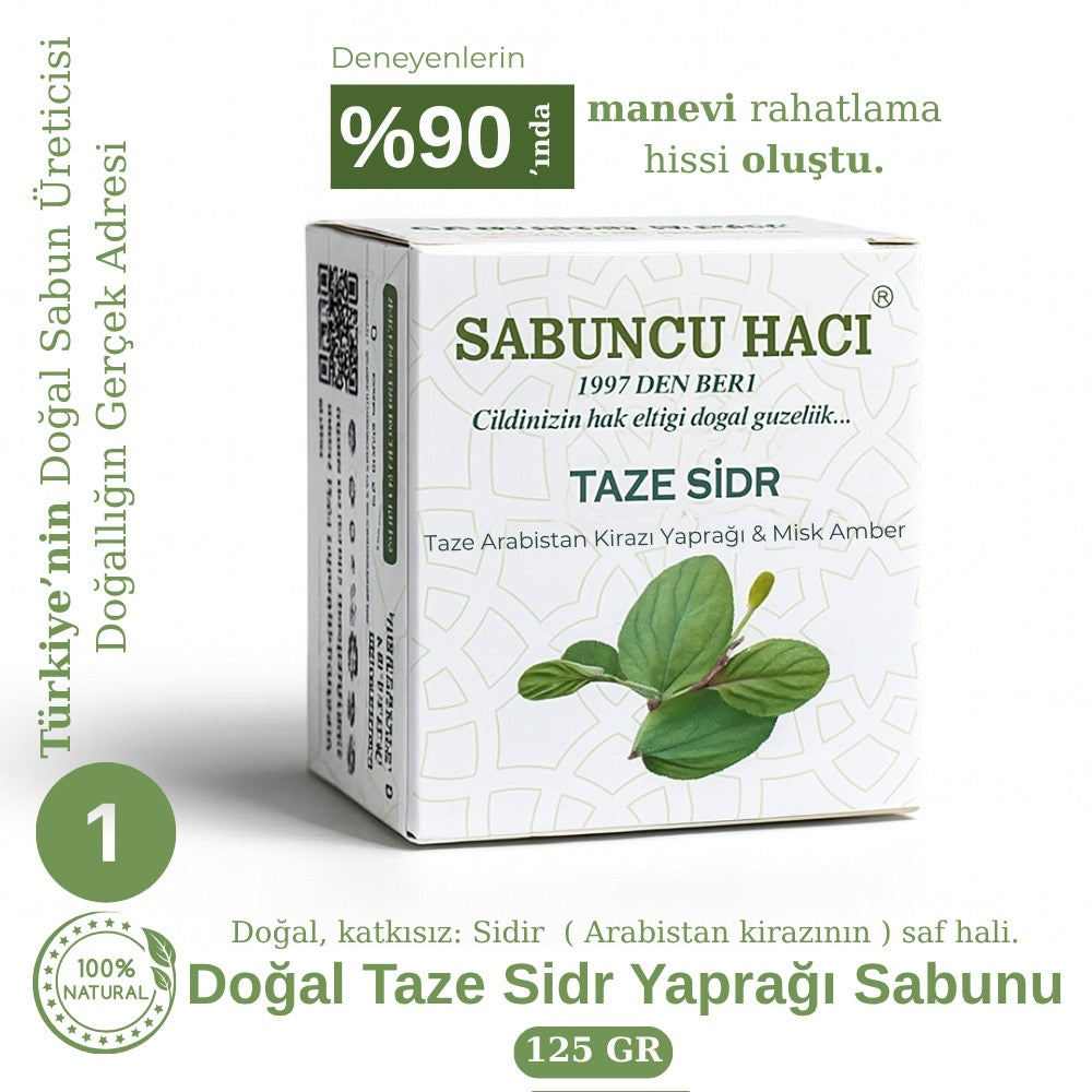 Es-Sidre Orijinal Sidr Sidir Sabunu Doğal bitkisel manevi terapi Miski Amberli 125 130 gr (1Adet)