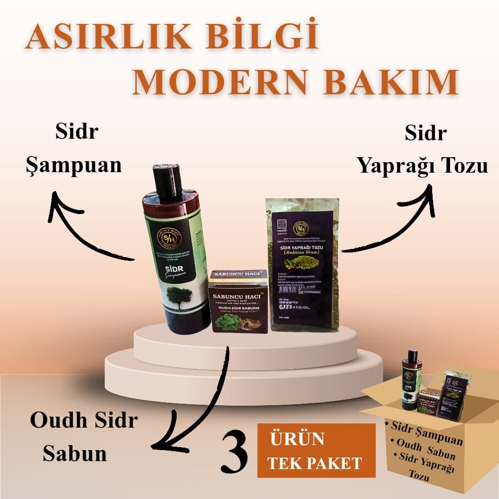 Es-sidre orijinal Arabistan Sidr Sidir 3 lü Set doğal Şampuan Oudh Sidr Sabunu ve Sidr yaprağı tozu