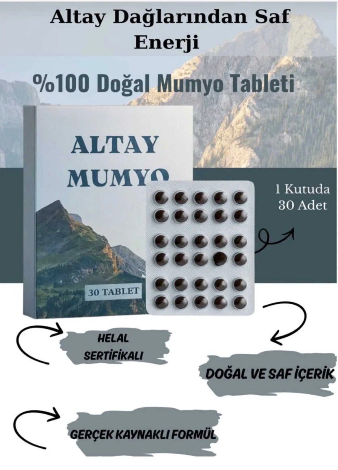 Mumyo lu Es-Sidre Sidr Sidir Sabunu doğal bitkisel manevi terapi + %100 saf 30 mumyo Mumiyo Tablet