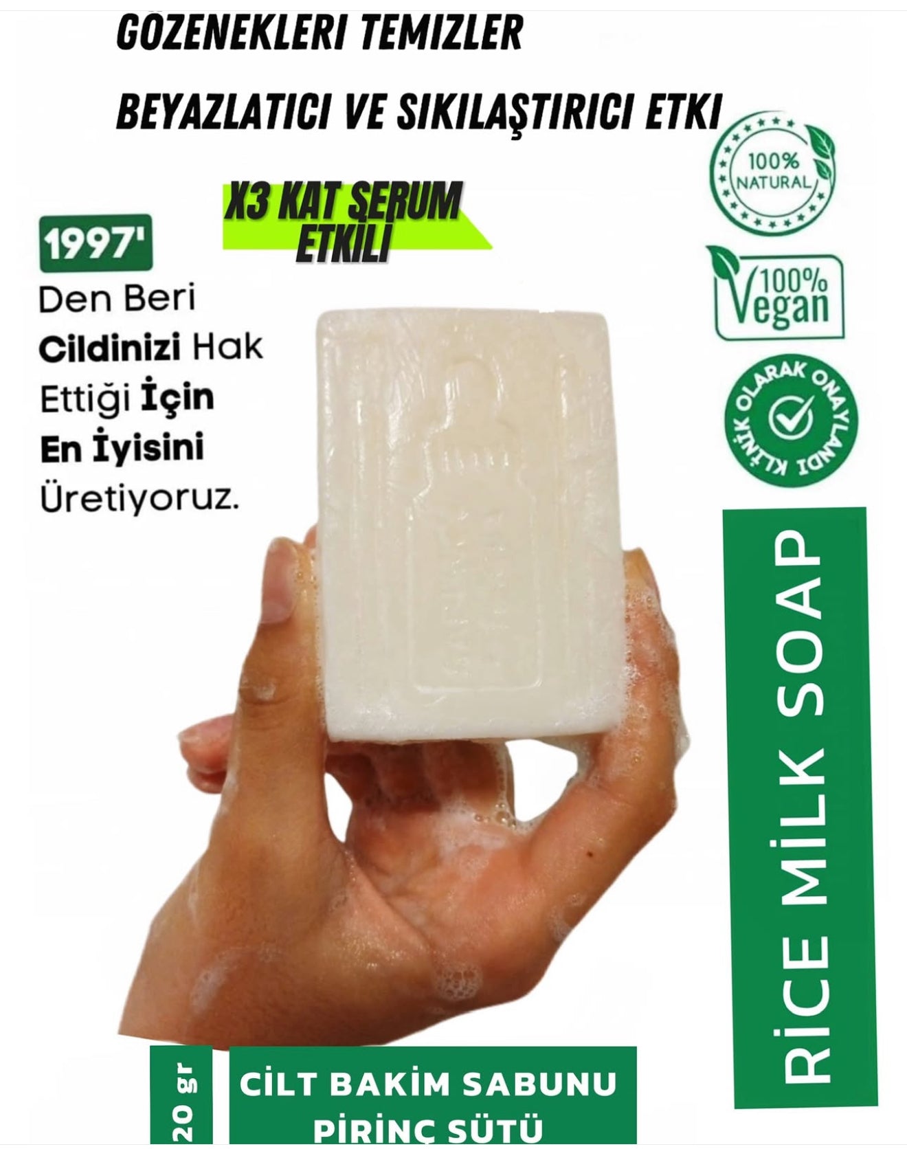 Reismilchseife Kojisäureseife | Aufhellende und bleichende Anti-Fleck-Gesichtsseife