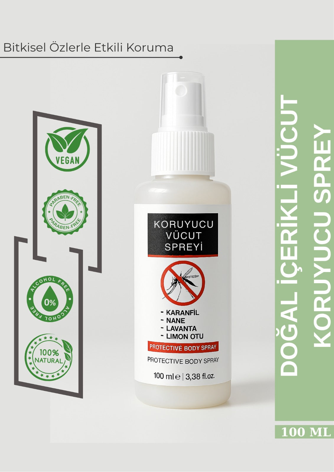 Natürliches schützendes Körperspray