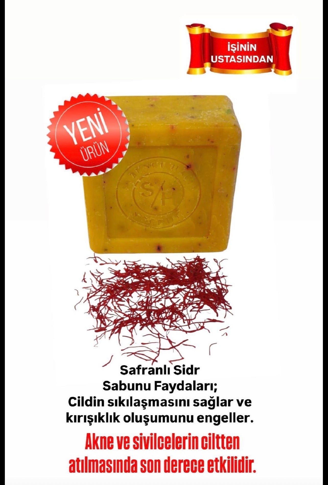 Es-Sidre Safranlı Sabun - Doğal Bitkisel & Arındırıcı (125-135 gr)