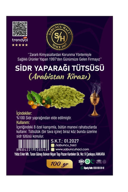 Es-sidre 1 Kalite Sidr Tütüsü Sidir ( Arabistan Kirazı Yaparağı) 100 gr