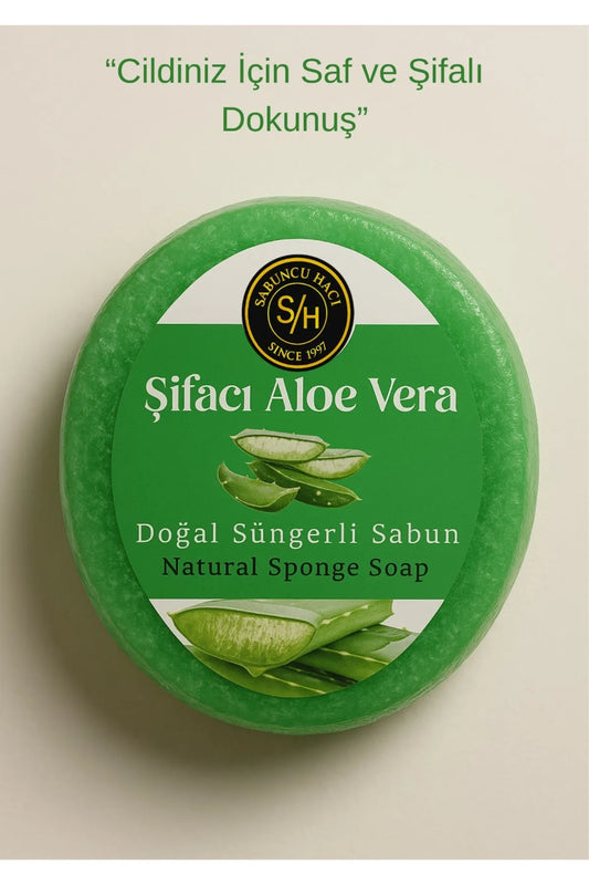 Aloeveralı Doğal Süngerli Sabun – 130-140 g