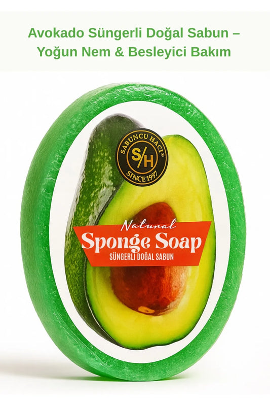 Sabuncu Hacı Avokado Özlü Doğal Süngerli Sabun – 130-140 g