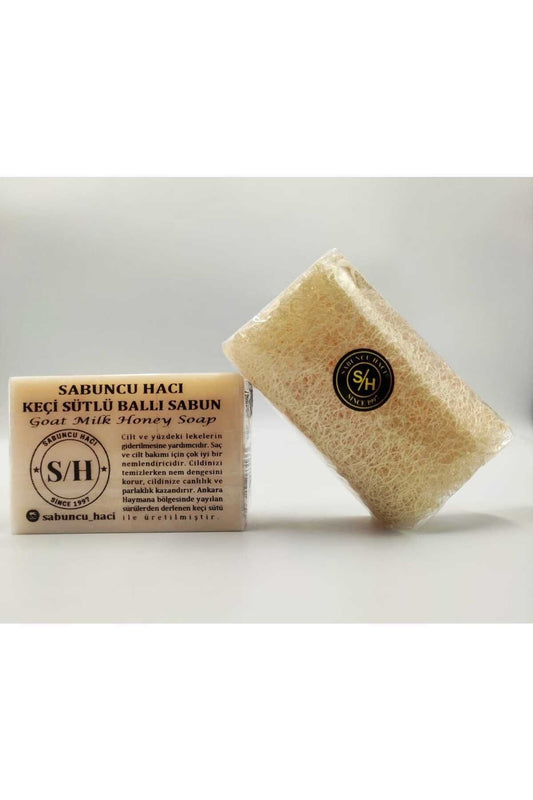 SABUNCU HACI ®? %100 El Yapımı Doğal Kabak Lifli Keçi Sütü Ballı Sabun
