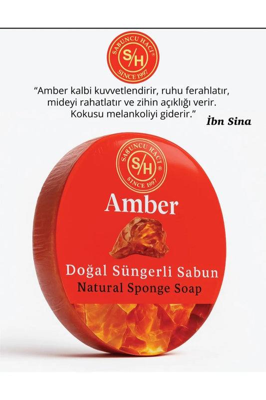 Amberli Doğal Süngerli Sabun – 130-140 g