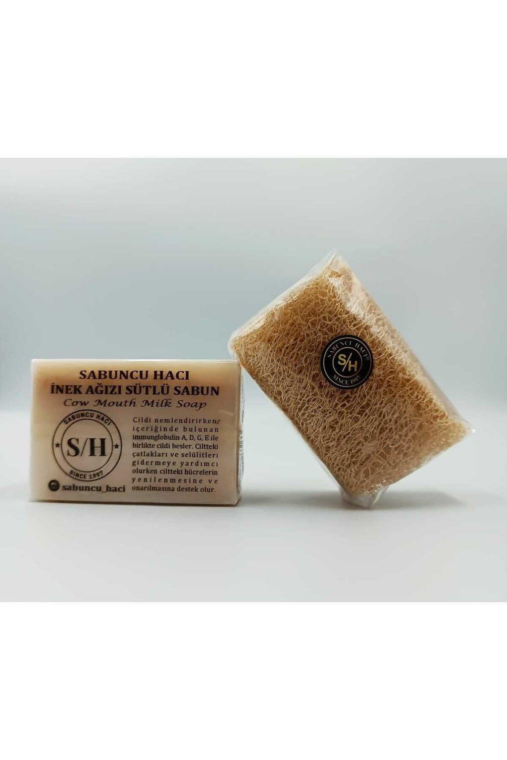 SABUNCU HACI ®? Doğal Kabak Lifli İnek Ağzı Sütlü Sabun