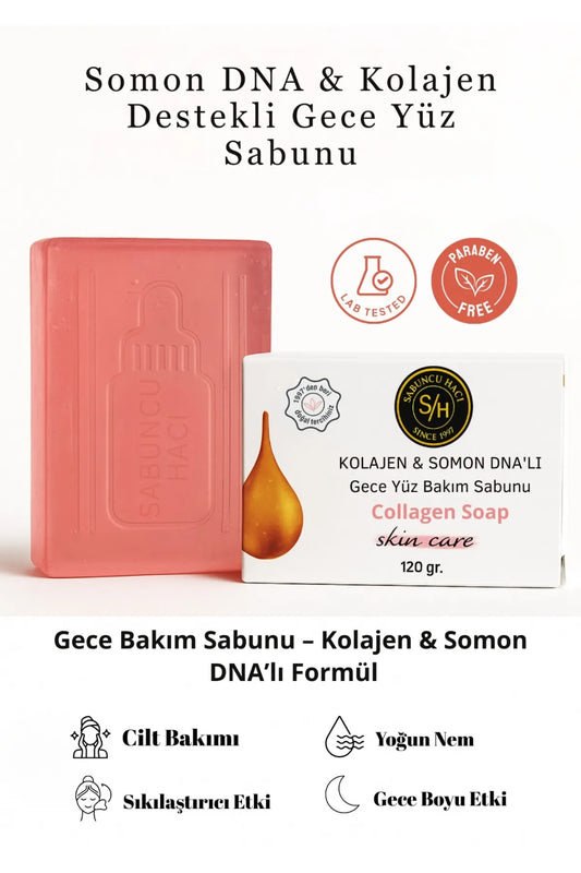 Sabuncu Hacı SH Since 1997 | Collagen Night Serum & Kojik + Somon DNA’lı Yüz Bakım Sabunu
