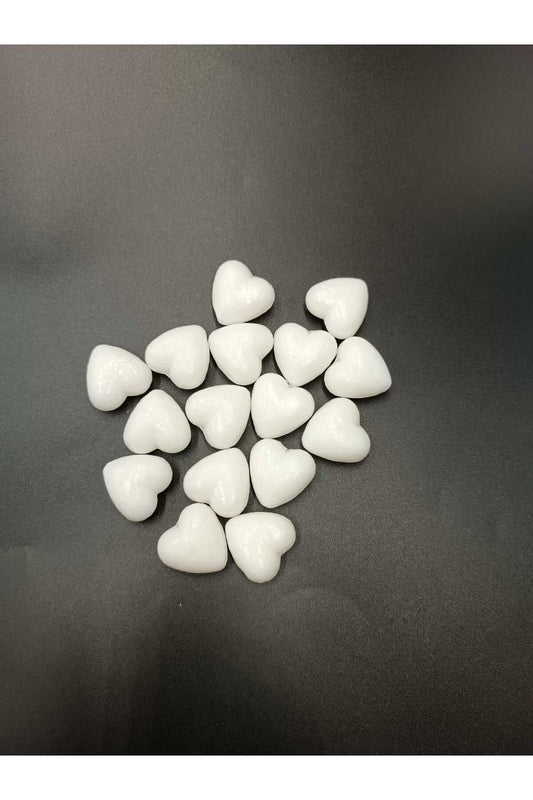 Mini Kalp Dekoratif Kokulu Sabun, Beyaz Kalpli Sabun ( 7 Adet)