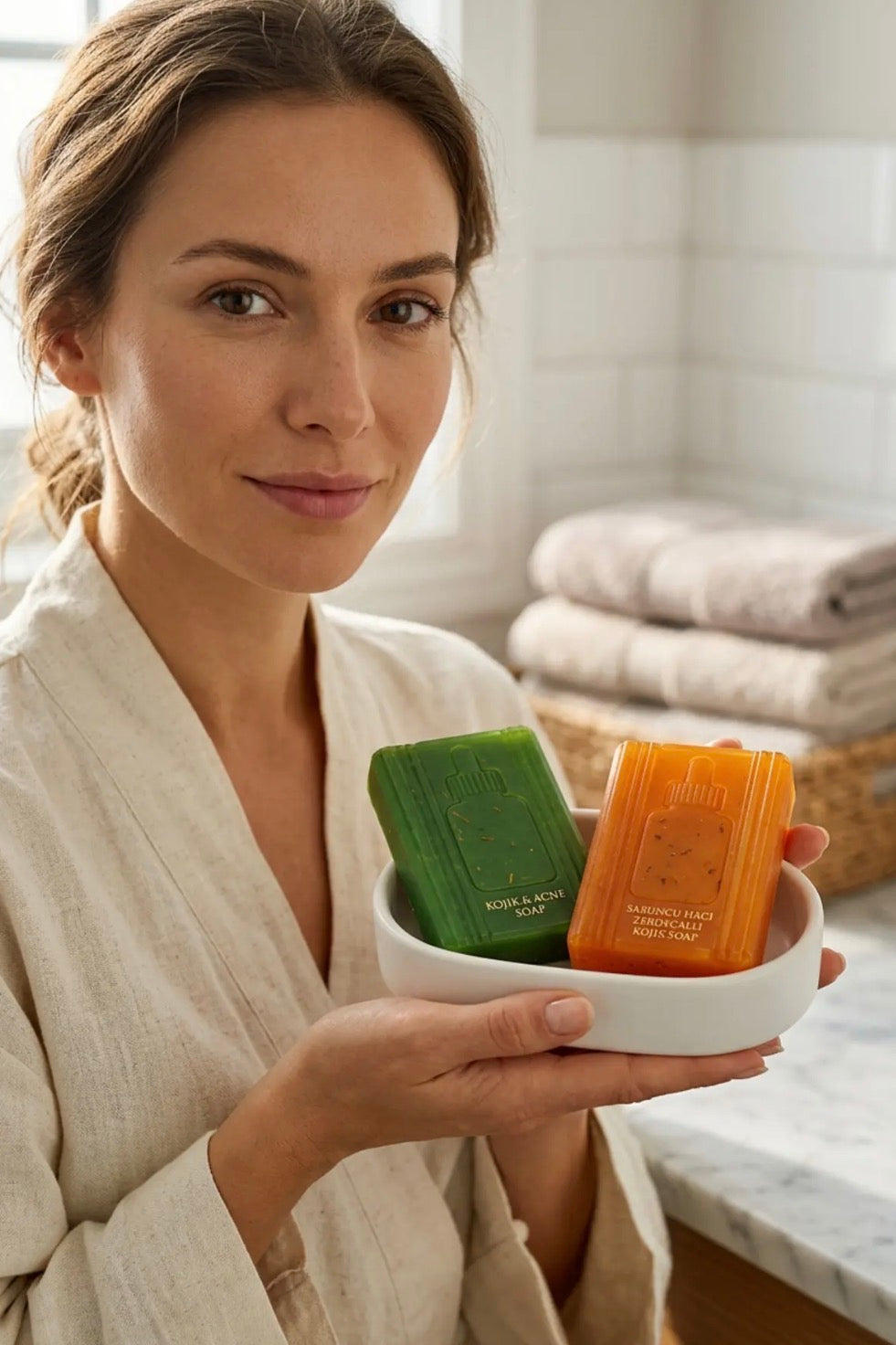 Kojic kojik Asit Sabunu, Zerdeçalı & 3xAcne Serumu Etkili Ve Acne Temizleme Barı,Acne Karşıtı