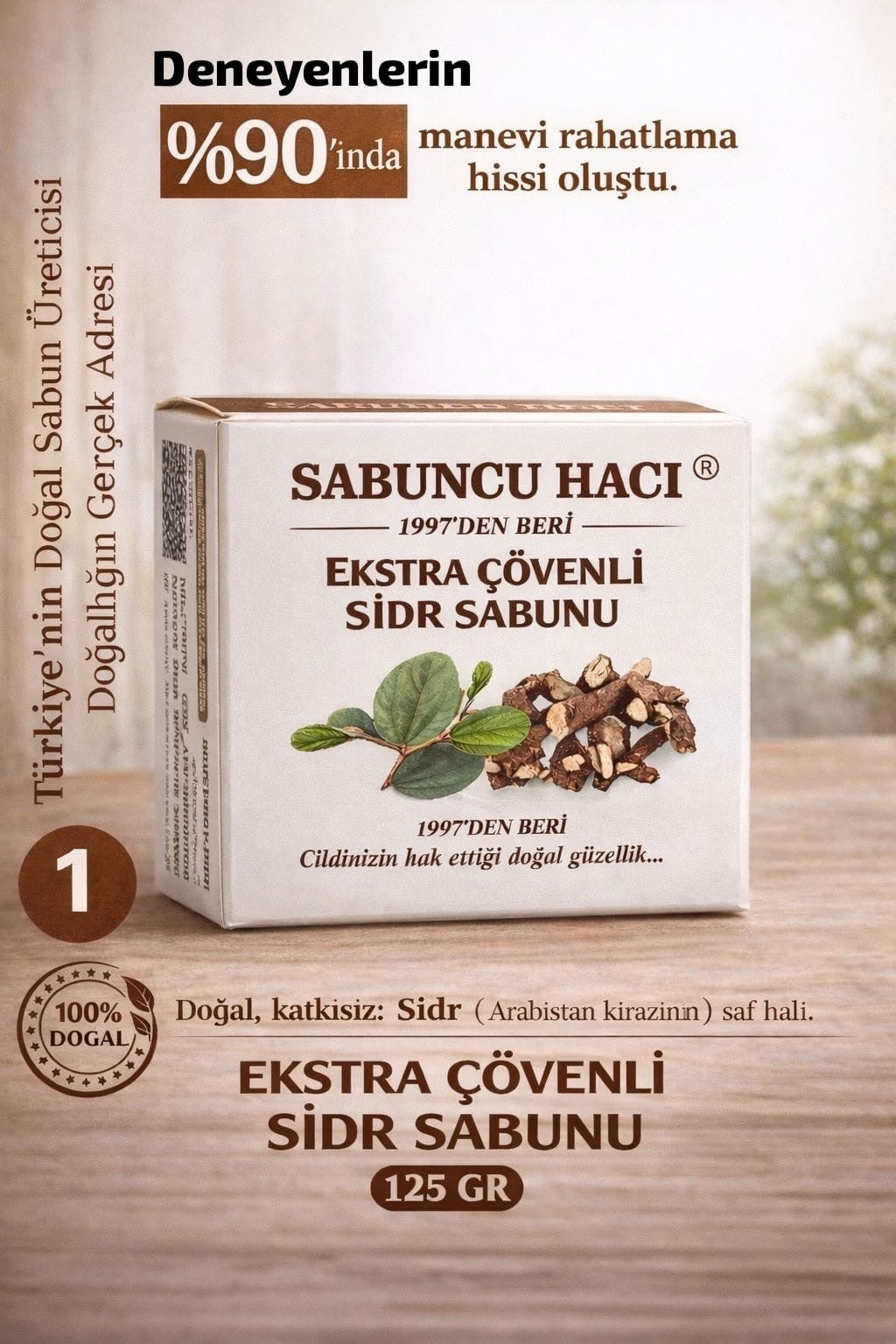 Ekstra çövenli Sidr sabunu Doğal katkısız Sidr Arabistan kirazının Saf hali 125 gr