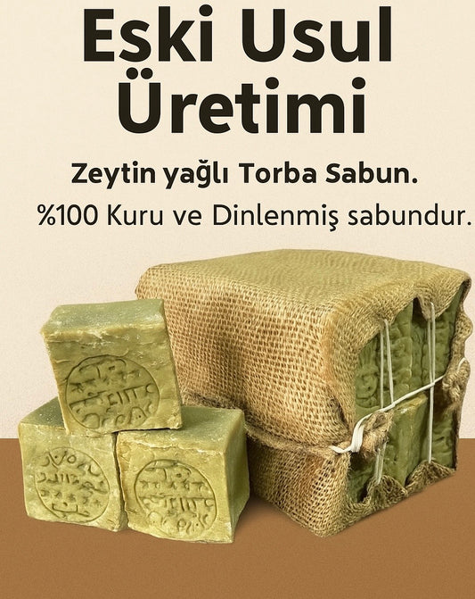 El Yapım Zeytinyağlı Yağlı Doğal Sabun ( Telis Torba Sabun ) ( 3 Kg 16 Kalıp