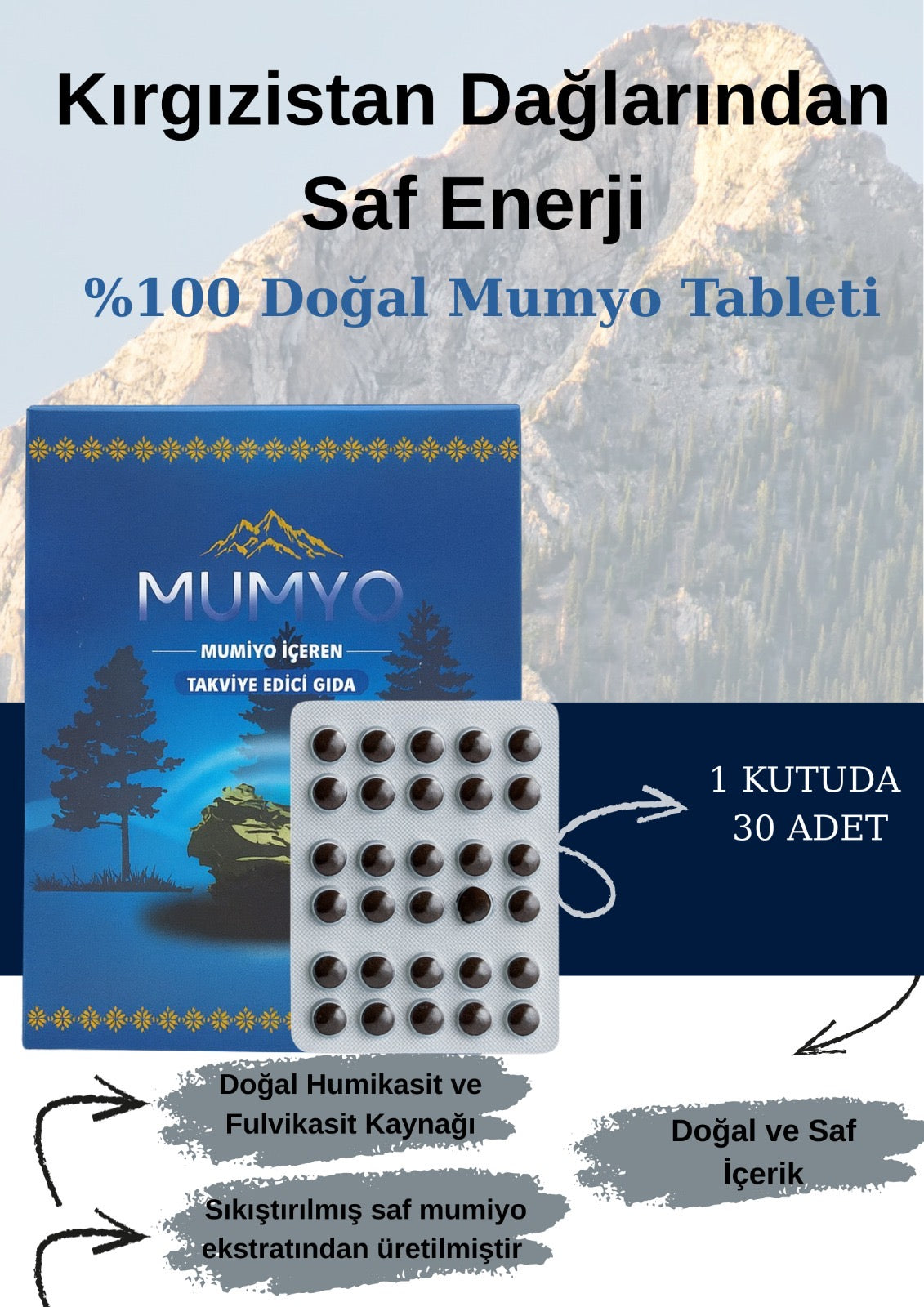 MUMYO SAF %100 MAZZA SHİLAJİT 5 PAKET ALIMDA 2 PAKET HEDİYE