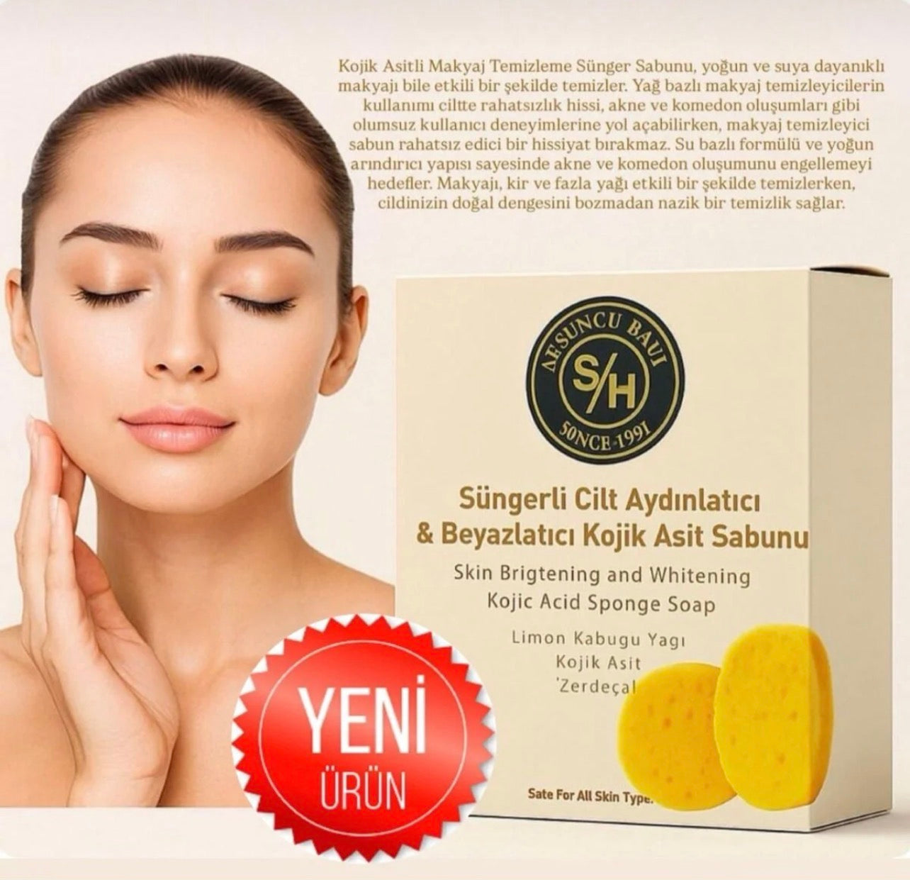 Kojic Asit sabunu zerdeçal ve kojik makyaj temizleme leke Kararma karşıtı Etkili temizleyici Sabunu