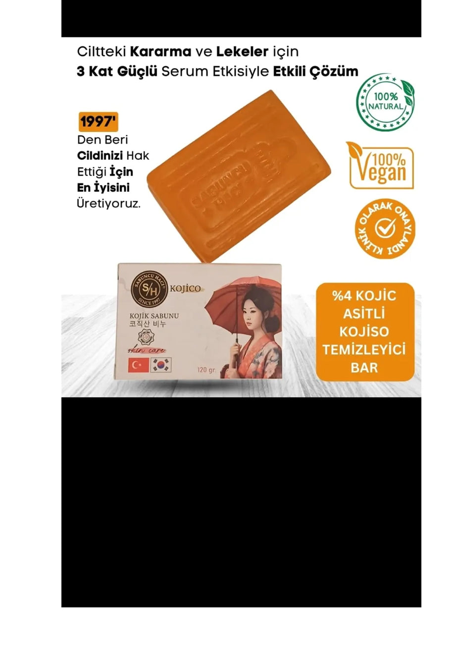 Kojic Kojisäureseife, Kurkuma &amp; 3x Akne-Serum, wirksamer und Akne-klärender Riegel, Anti-Akne