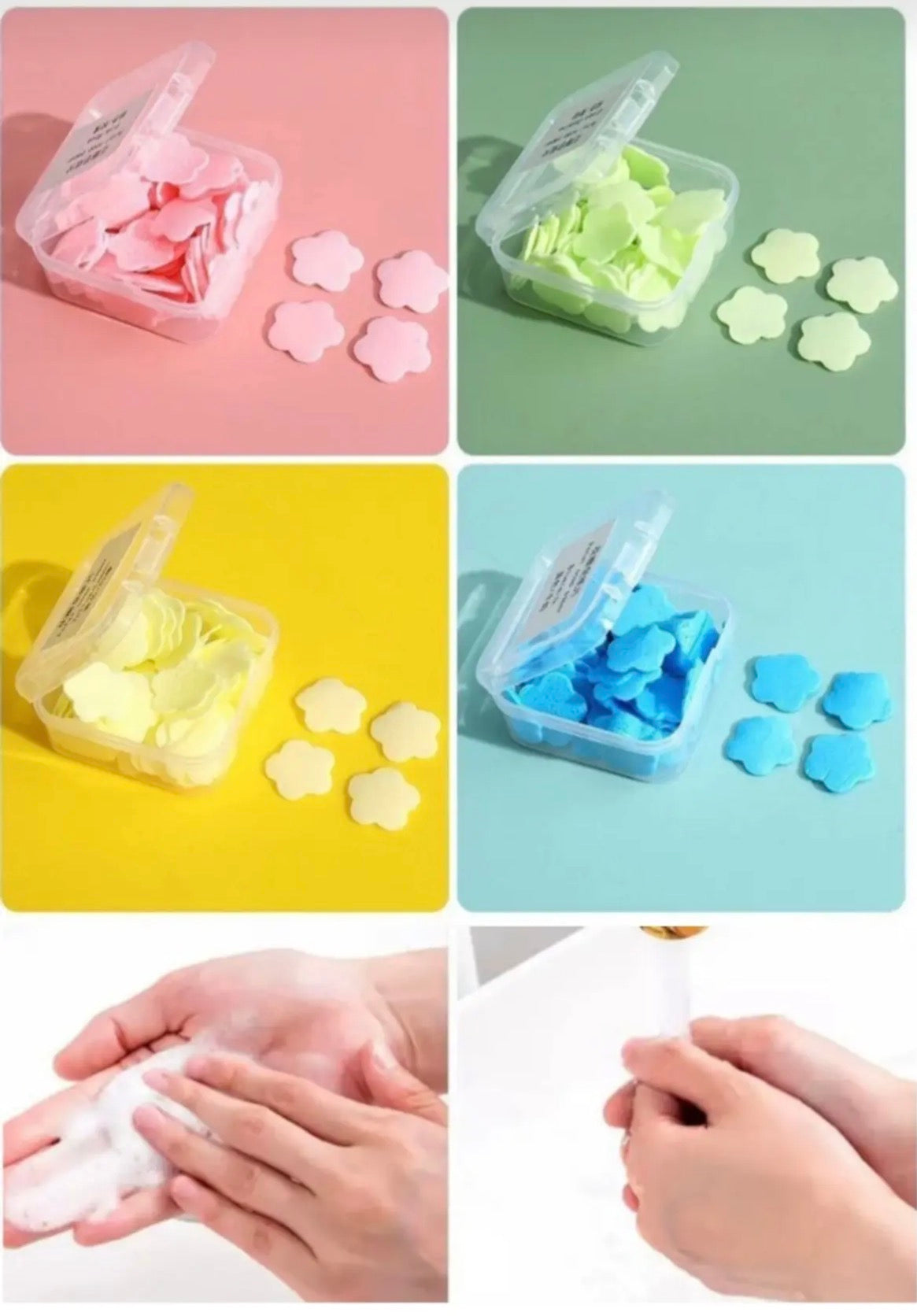 Özel seri 4 lü paket yaprak suda eriyen Mini Sihirli sabun öğrenci çocuk okul el sabun