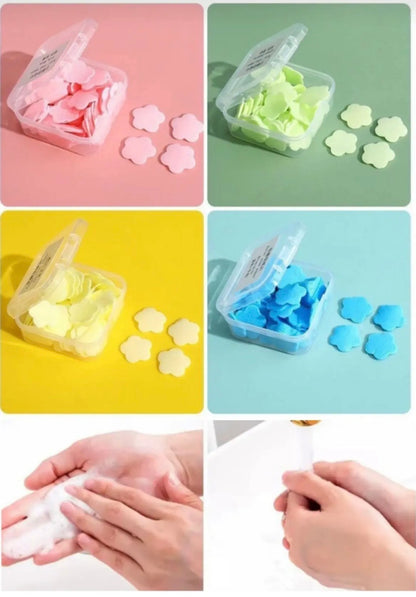 Özel seri 4 lü paket yaprak suda eriyen Mini Sihirli sabun öğrenci çocuk okul el sabun